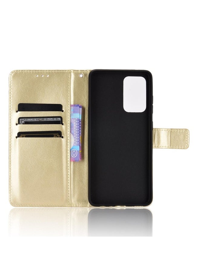 Case Cover For Samsung Galaxy A72 5G / 4G Retro Crazy Horse Texture Horizontal Flip Leather Case with Holder & Card Slots & Photo Frame(Gold)