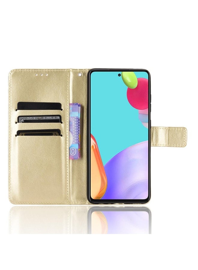 Case Cover For Samsung Galaxy A72 5G / 4G Retro Crazy Horse Texture Horizontal Flip Leather Case with Holder & Card Slots & Photo Frame(Gold)