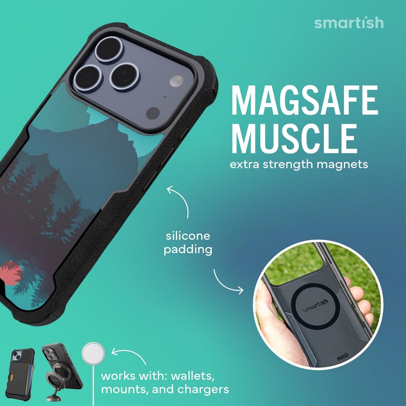 SmartishÂ® iPhone 17 Pro MagSafe Case - Gripzilla Protective Magnetic Case for Men [Rugged + Tough] Military Grade Heavy Duty Grip Armor - Drop Tested for iPhone 17 Pro - Moving Mountains - Image 3
