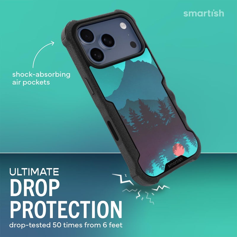SmartishÂ® iPhone 17 Pro MagSafe Case - Gripzilla Protective Magnetic Case for Men [Rugged + Tough] Military Grade Heavy Duty Grip Armor - Drop Tested for iPhone 17 Pro - Moving Mountains - Image 2