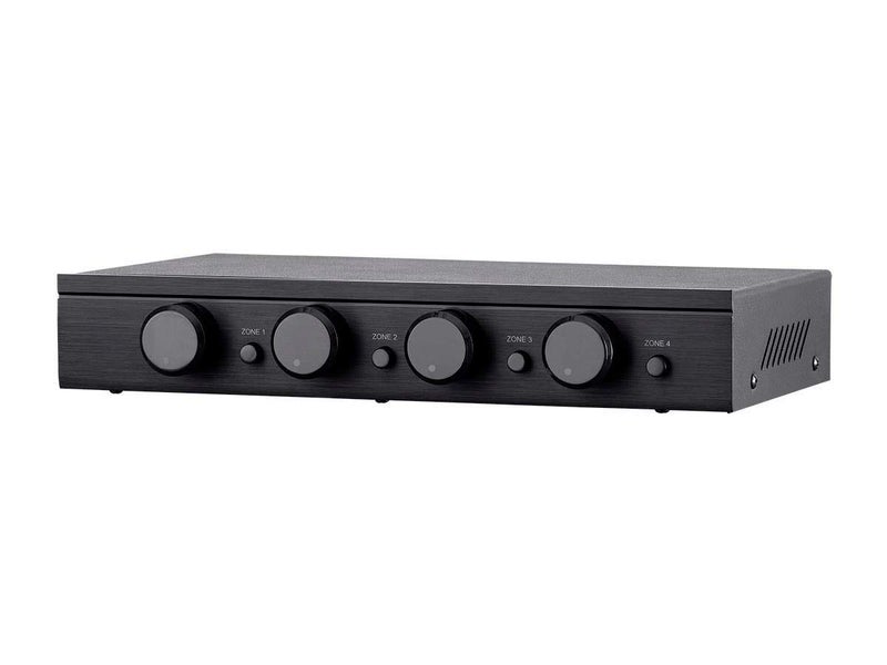 Monoprice مونوبرايس SSVC-4.1 محدد مكبر الصوت ذو مدخل واحد 4 قنوات مع تحكم في الصوت، حماية من المقاومة، أزرار تشغيل/إيقاف فردية، أسود، رقم الموديل: 138159 - Image 5