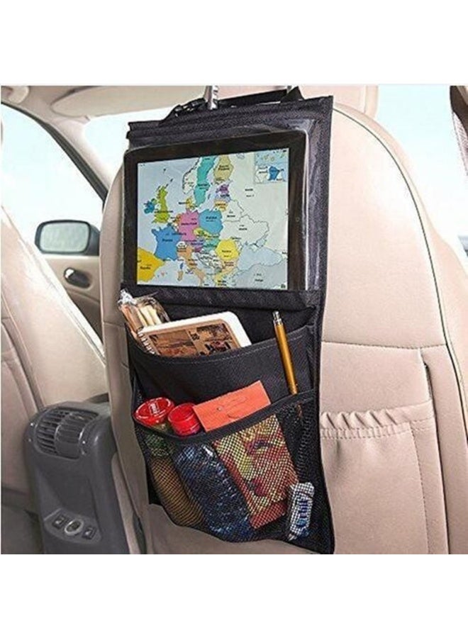 Car Back Seat Tablet Organizer Universal Vehicle Interior Seat Back Multifunctional Storage Bag, Upgraded Automotive Seat Hanging Bag with Multiple Large Pockets and Adjustable Strap - Image 2