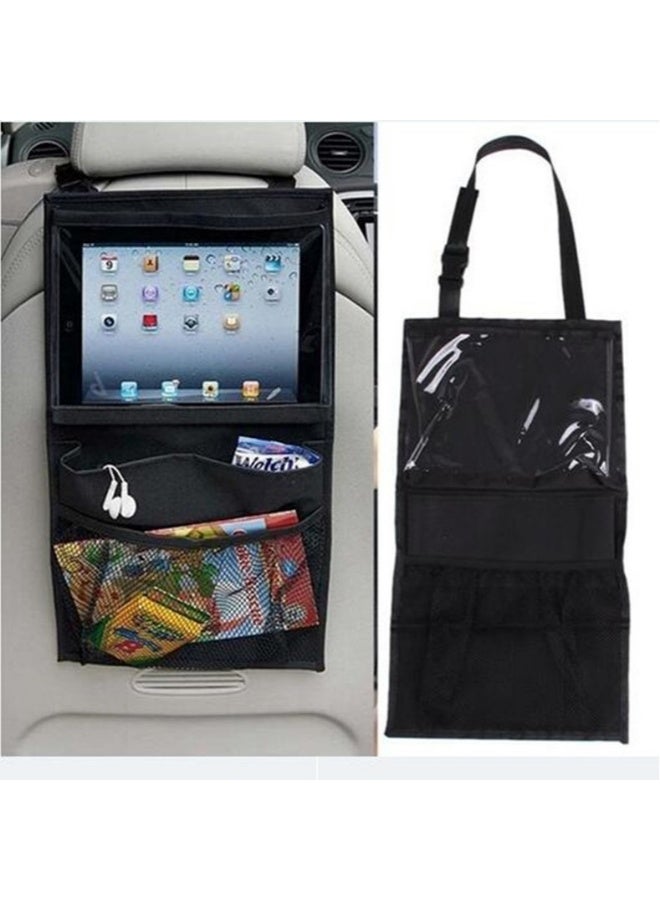 Car Back Seat Tablet Organizer Universal Vehicle Interior Seat Back Multifunctional Storage Bag, Upgraded Automotive Seat Hanging Bag with Multiple Large Pockets and Adjustable Strap - Image 1