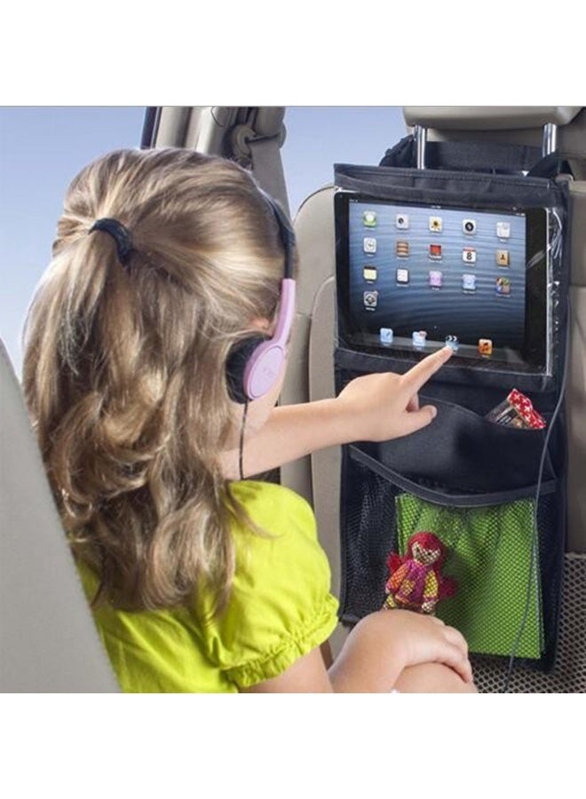 Car Back Seat Tablet Organizer Universal Vehicle Interior Seat Back Multifunctional Storage Bag, Upgraded Automotive Seat Hanging Bag with Multiple Large Pockets and Adjustable Strap - Image 4