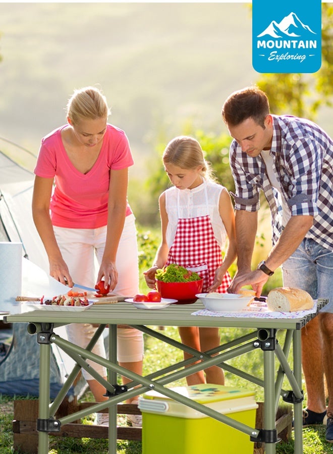استكشاف الجبال طاولة تخييم محمولة وقابلة للطي مع حقيبة حمل | تتحمّل وزنًا يصل إلى 180 كجم | طلاء مخبوز مقاوم للماء والخدوش | تزن فقط 2.2 كجم وسهلة الحمل | مثالية للنزهات الخارجية والباربكيو والسفر ولتجمعات العائلة، 53×51×50 سم - Image 5