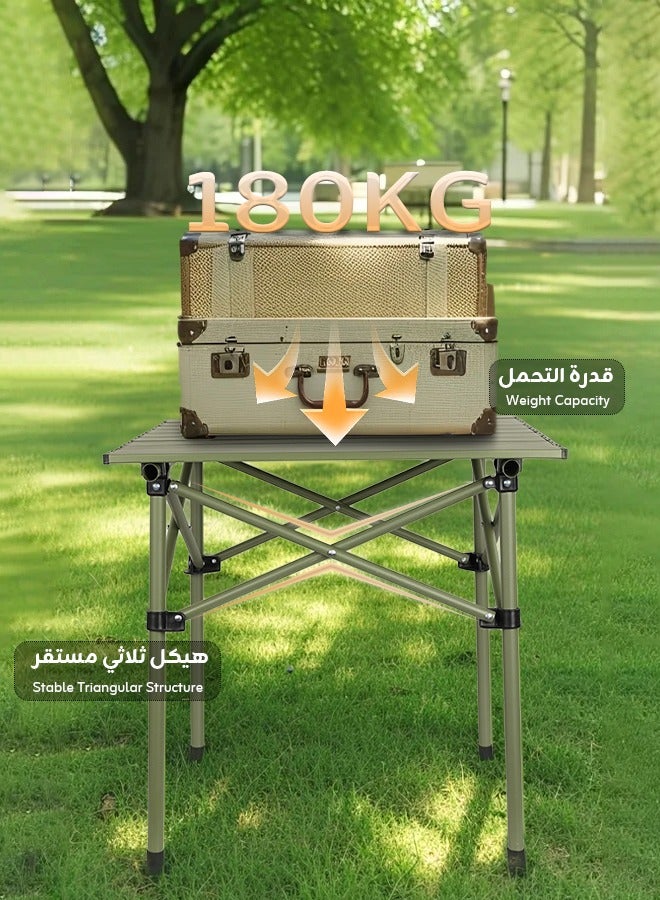 استكشاف الجبال طاولة تخييم محمولة وقابلة للطي مع حقيبة حمل | تتحمّل وزنًا يصل إلى 180 كجم | طلاء مخبوز مقاوم للماء والخدوش | تزن فقط 2.2 كجم وسهلة الحمل | مثالية للنزهات الخارجية والباربكيو والسفر ولتجمعات العائلة، 53×51×50 سم - Image 2