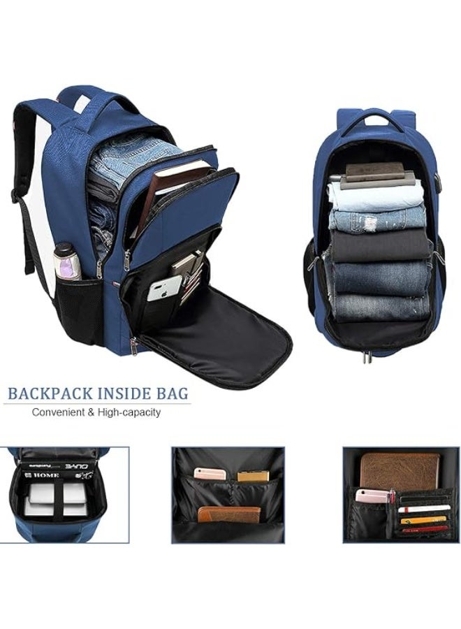 Della Gao Laptop Backpack, Extra Large Anti-Theft Business Travel Laptop Backpack Bag with USB Charging Port, Water Resistant College School Computer Rucksack Bag for Men/Women for 17 Inch Laptop and Notebook Blue - Image 2
