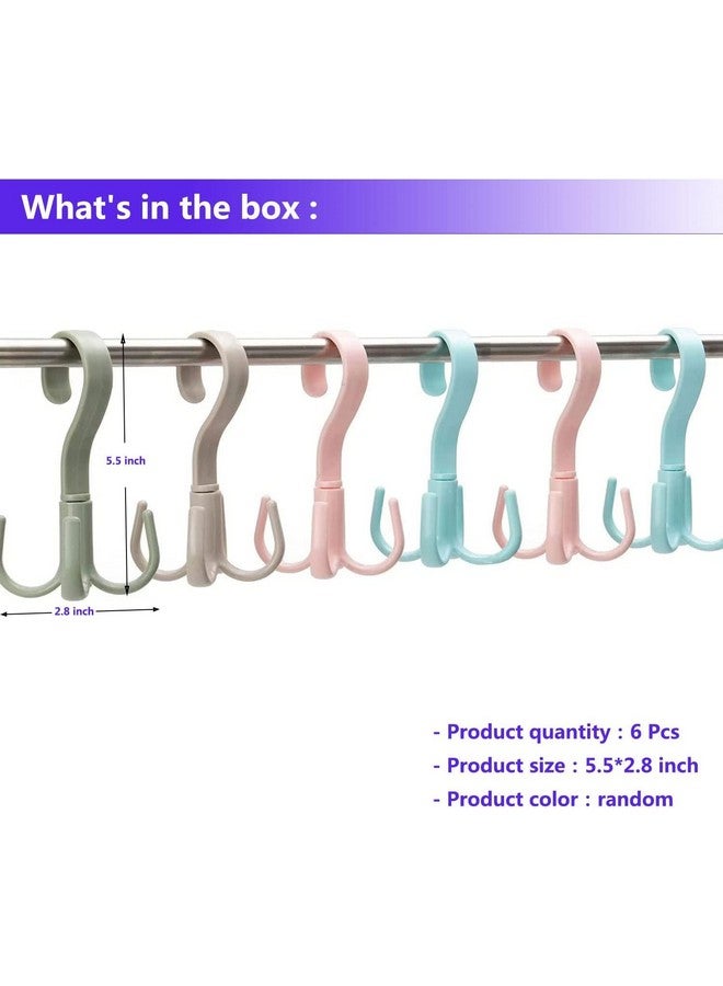 Boniry Polypropylene 6 Pcs Multi-Function 360 Degree Rotatable 4 Claw Hook Closet Hanging Organizer Hangers for Closet Organizer, 360 Degree Rotating Closet Clothes Hangers with 4 Claws (Multicolor) - Image 3