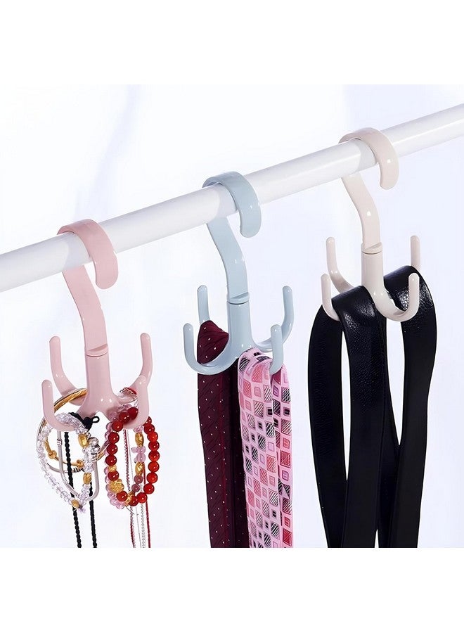 Boniry Polypropylene 6 Pcs Multi-Function 360 Degree Rotatable 4 Claw Hook Closet Hanging Organizer Hangers for Closet Organizer, 360 Degree Rotating Closet Clothes Hangers with 4 Claws (Multicolor) - Image 1