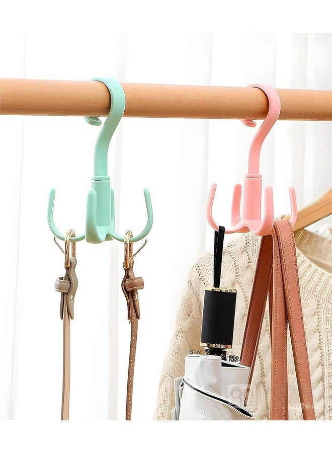 Boniry Polypropylene 6 Pcs Multi-Function 360 Degree Rotatable 4 Claw Hook Closet Hanging Organizer Hangers for Closet Organizer, 360 Degree Rotating Closet Clothes Hangers with 4 Claws (Multicolor) - Image 2