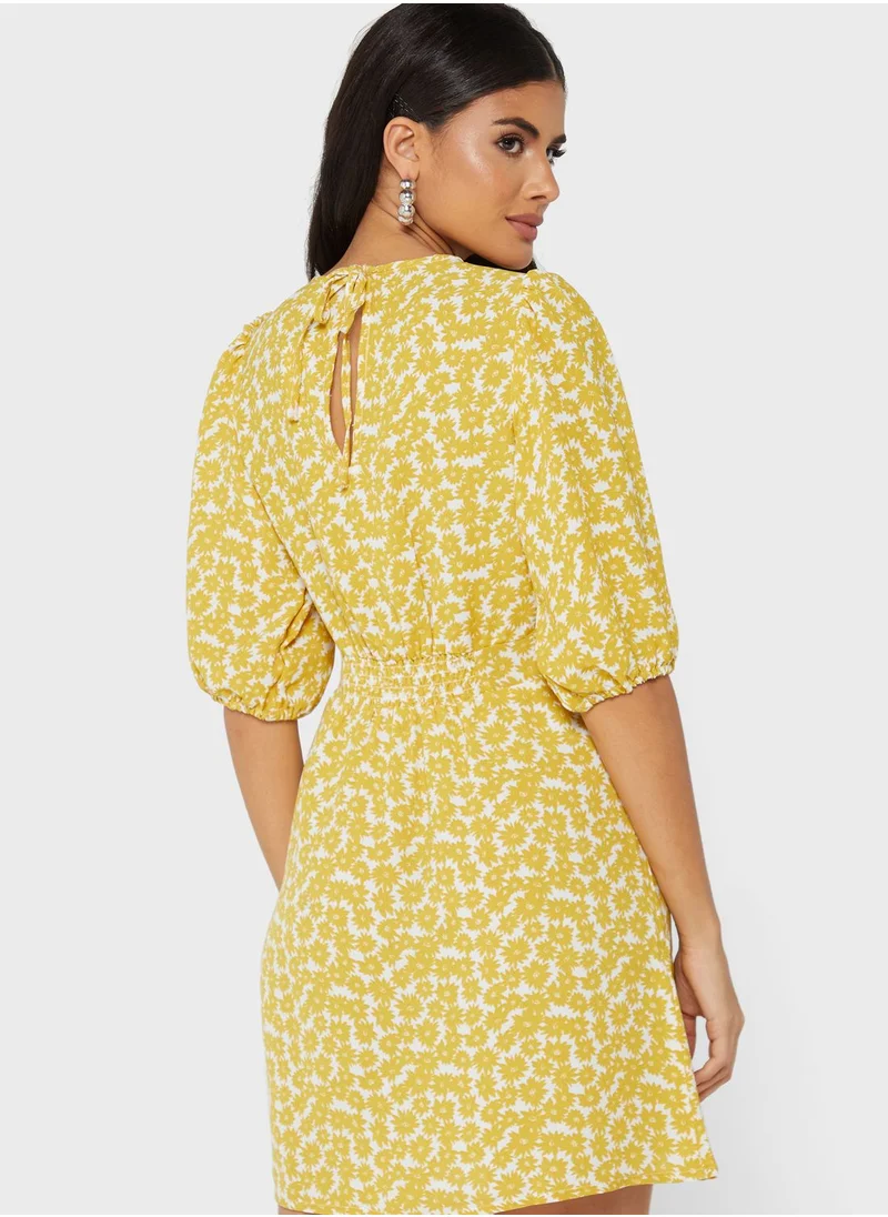 DOROTHY PERKINS Puff Sleeve Printed Dress