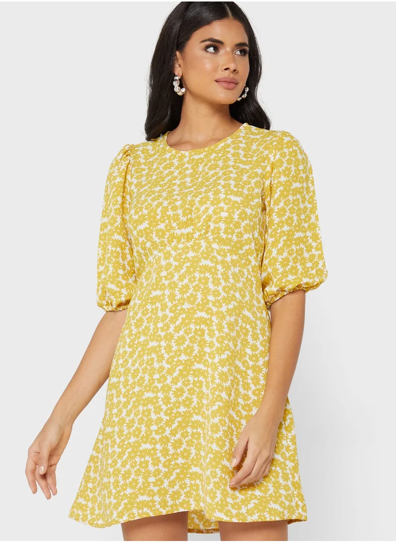 DOROTHY PERKINS Puff Sleeve Printed Dress