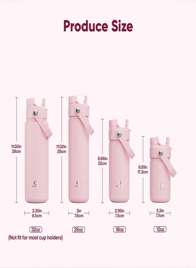 ENCOOL Insulated Water Bottle with Straw Stainless Steel Water Bottle, Leak-Proof, BPA-Free, Double Wall Vacuum Keeps Cold for 24 Hours for Sports, Travel, School (32 oz, Cotton Candy) - Image 5