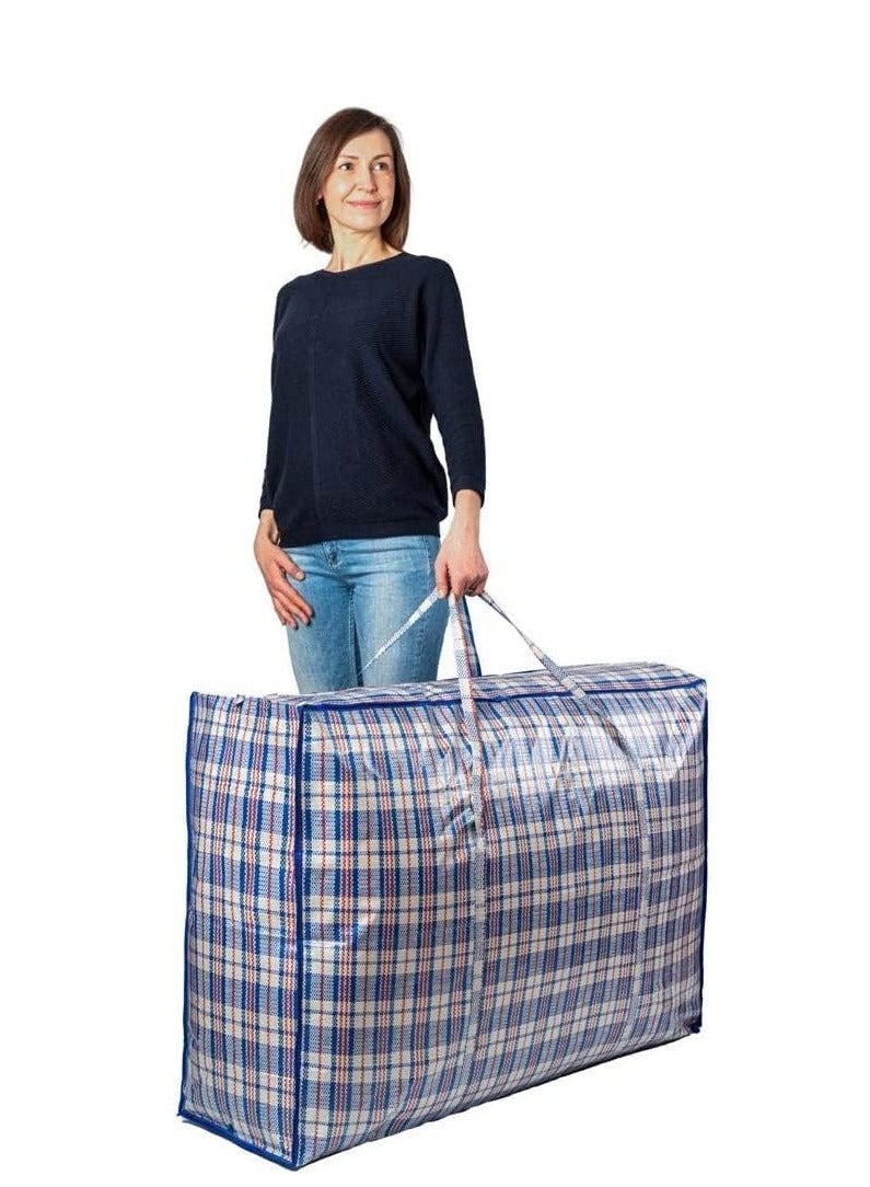 DUNISO مجموعة من 4 أكياس تخزين قوية للغسيل - أكياس كبيرة للنقل/التسوق بسحاب ومقابض - حقيبة تخزين بسحاب قابلة لإعادة الاستخدام، حقائب تنظيم كبيرة جدًا من النايلون المتين للأغطية والبطانيات والوسائد والأقمشة - Image 5