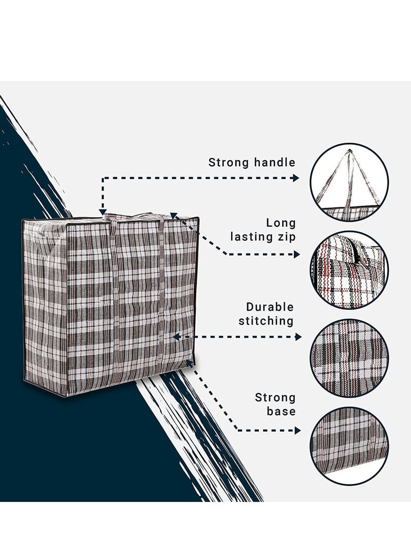 DUNISO مجموعة من 4 أكياس تخزين قوية للغسيل - أكياس كبيرة للنقل/التسوق بسحاب ومقابض - حقيبة تخزين بسحاب قابلة لإعادة الاستخدام، حقائب تنظيم كبيرة جدًا من النايلون المتين للأغطية والبطانيات والوسائد والأقمشة - Image 4
