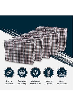 DUNISO Pack of 4 Strong Storage Laundry Bags – Big Moving/Shopping Bags with Zipper & Handles - Reusable Storage Zip Bag, Extra Large Heavy Duty Nylon Organizer Bags for Quilts Blankets Pillows Cloths  - Image 1