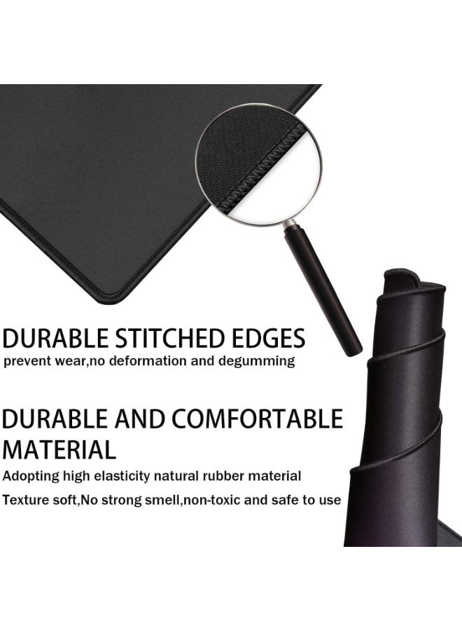 Large Mouse Pad, Gaming Mouse Pad, Long Mouse Pads, Waterproof Extra Large Big Mouse Pad with Stitched Edge, XXL Non-Slip Black Computer Mousepad Desk Mat for Gamer, Office & Home, Black - Image 2