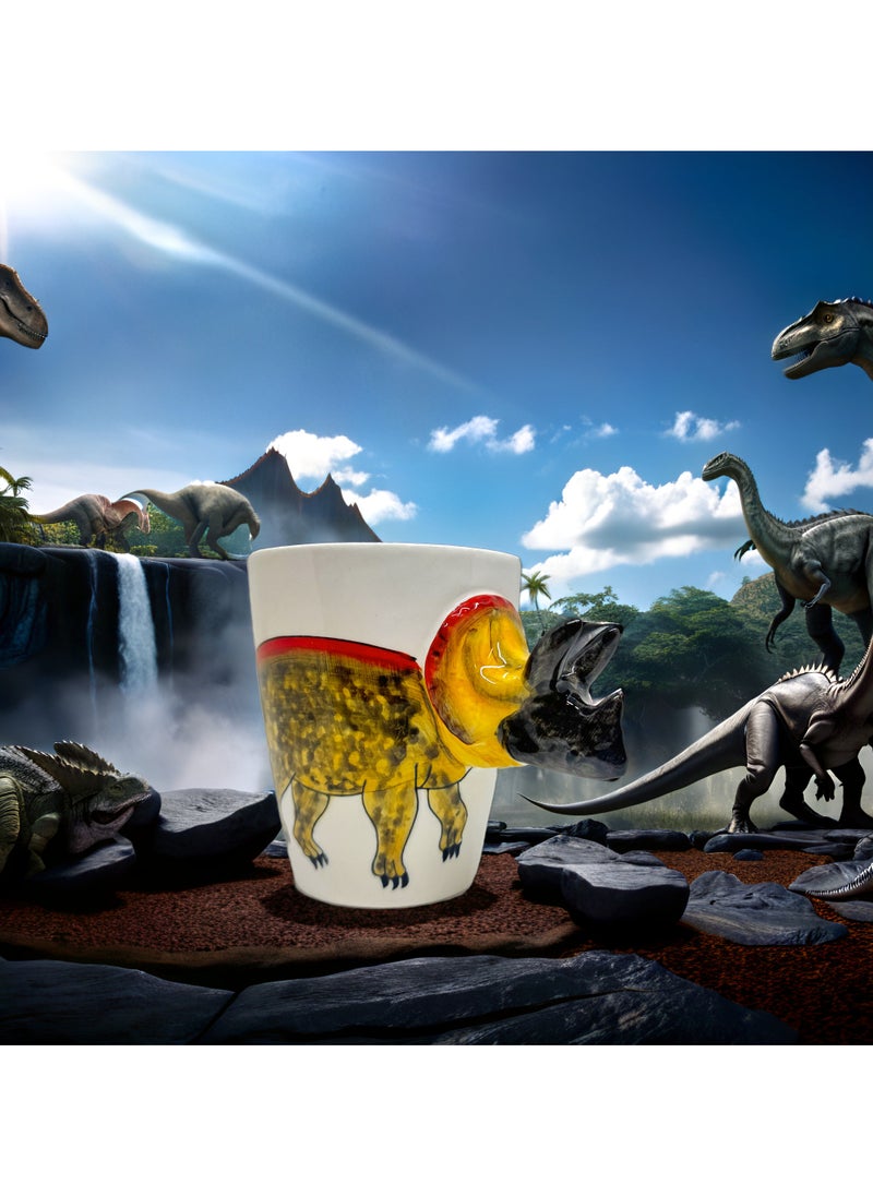 SOLARAE - 3D Triceratops Dinosaur Mug – Fun Ceramic Coffee Cup with Sculpted Handle - Image 1