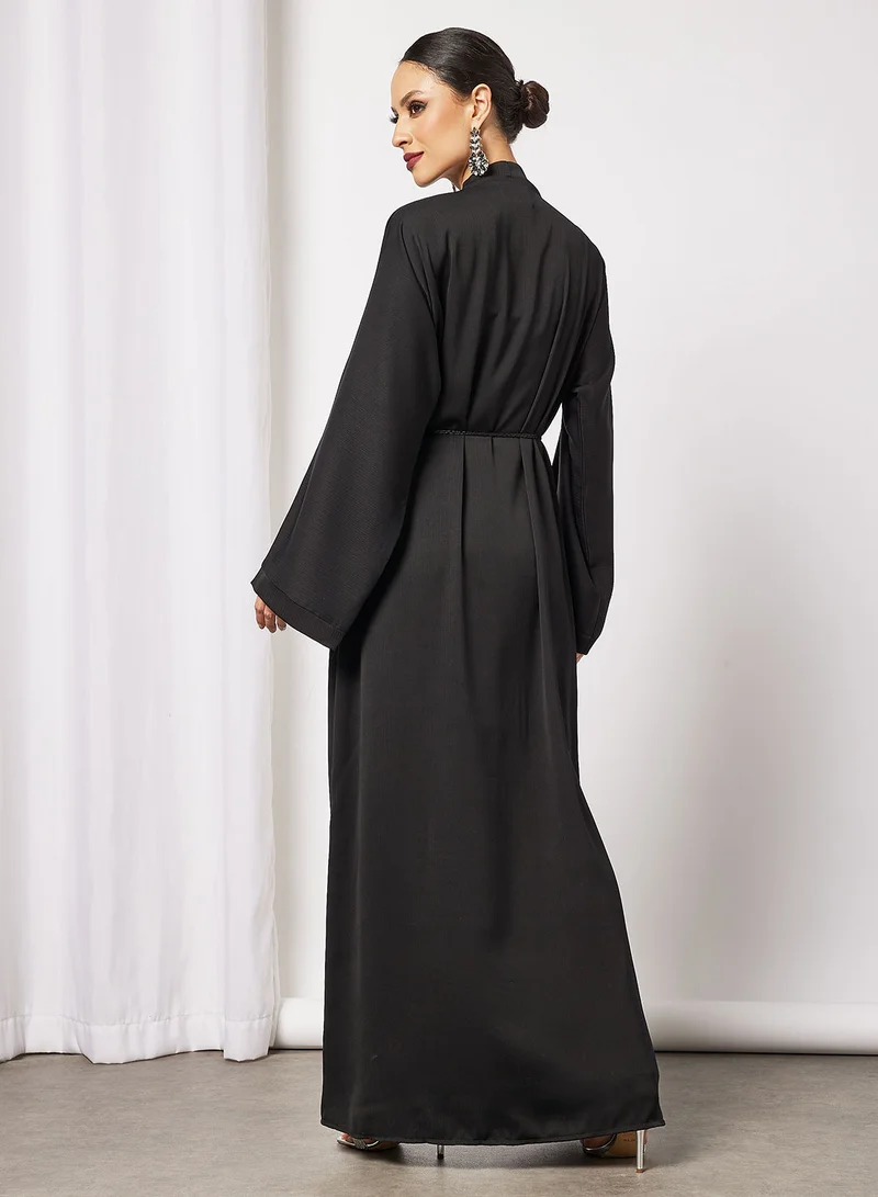 Hayat Abaya Dress With Front Handwork Embellishment