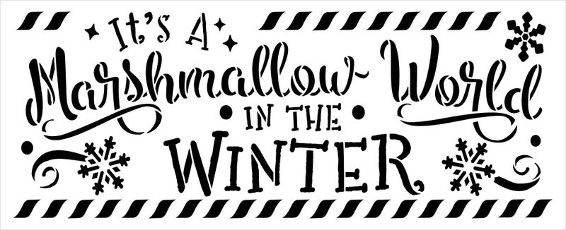 Studio R 12 Marshmallow World Winter Stencil by StudioR12 | DIY Christmas Holiday Home Decor | Craft & Paint Wood Sign Reusable Mylar Template | Snowflake Wonderland Gift Select Size (13.5 inches x 5.5 inches) - Image 3