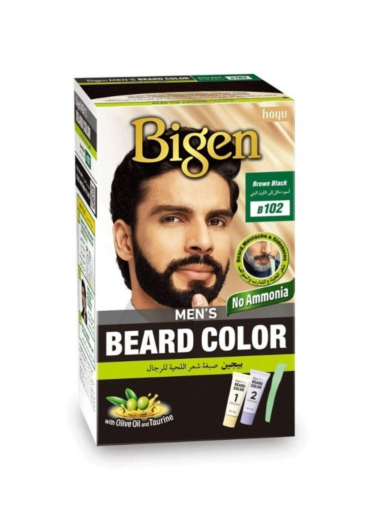 بايجن صبغة شعر اللحية خالية من الأمونيا للرجال - أسود مائل إلى بني، بي 102 - Image 1