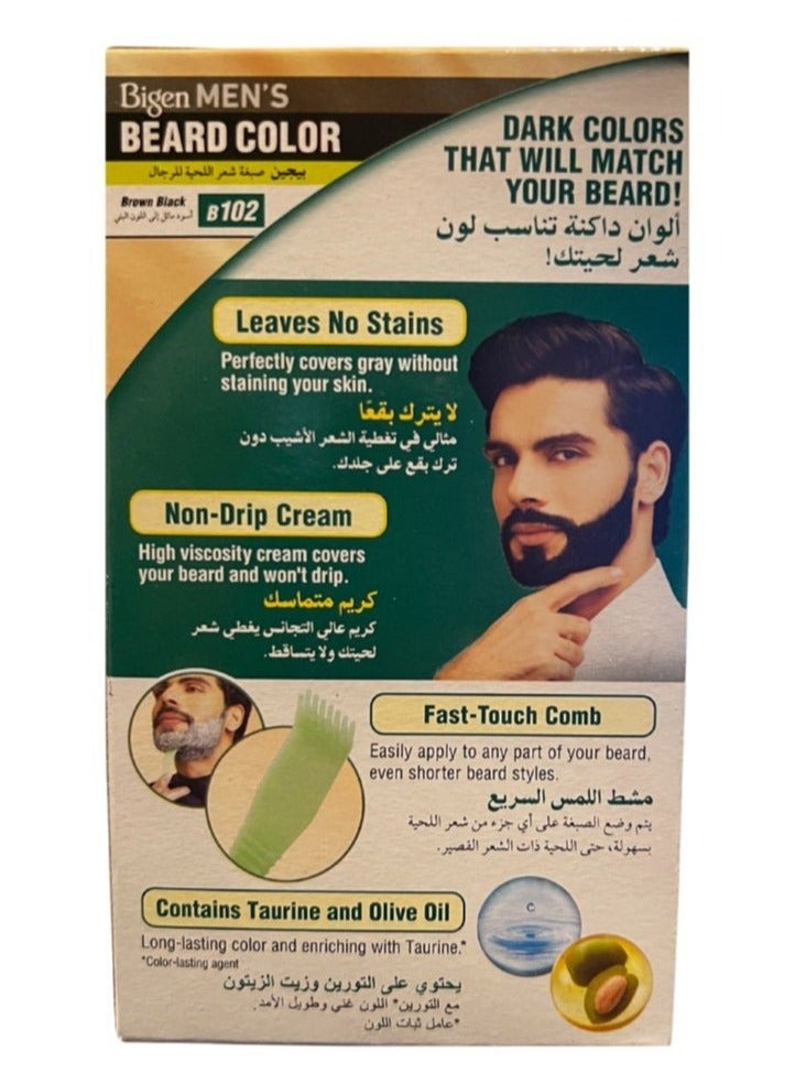 بايجن صبغة شعر اللحية خالية من الأمونيا للرجال - أسود مائل إلى بني، بي 102 - Image 3