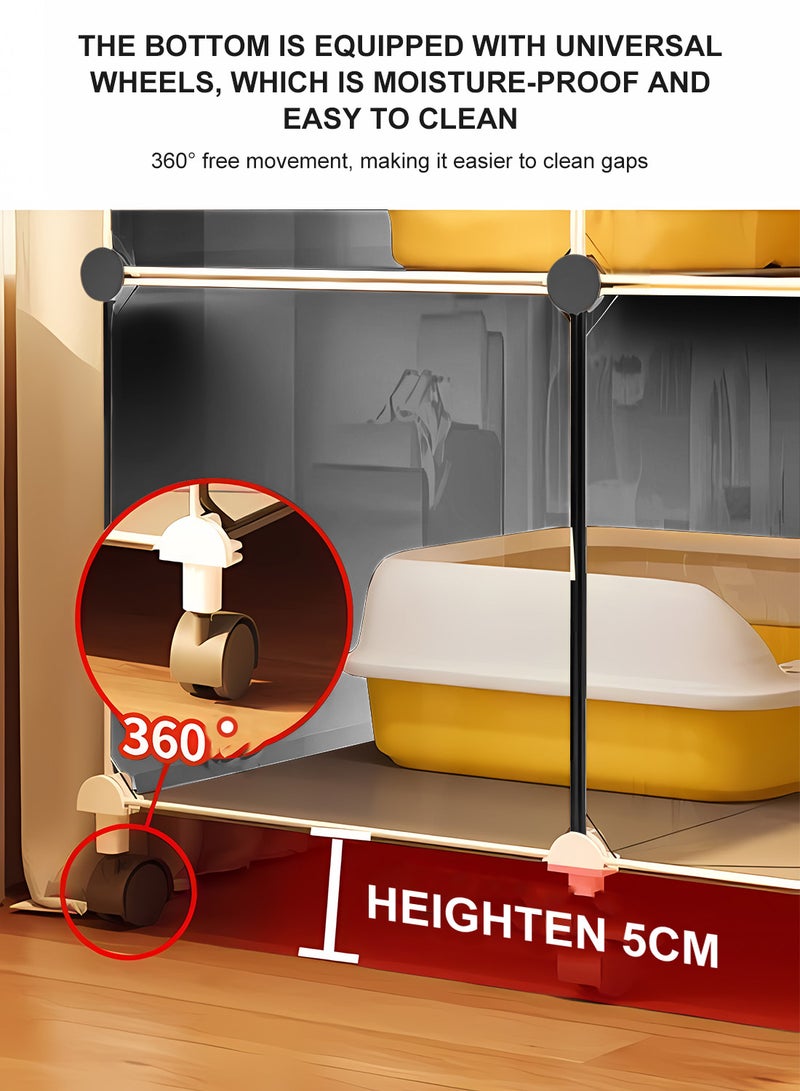 Kidle قفص قطط منزلي داخلي فيلا قطط صغيرة بيت قطط سرير قطط صندوق فضلات مدمج لا يشغل مساحة - Image 2