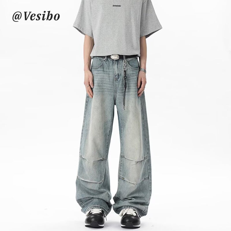 Unisex Classic Denim Jeans Loose Fit Daily Outdoor Wear - Image 1