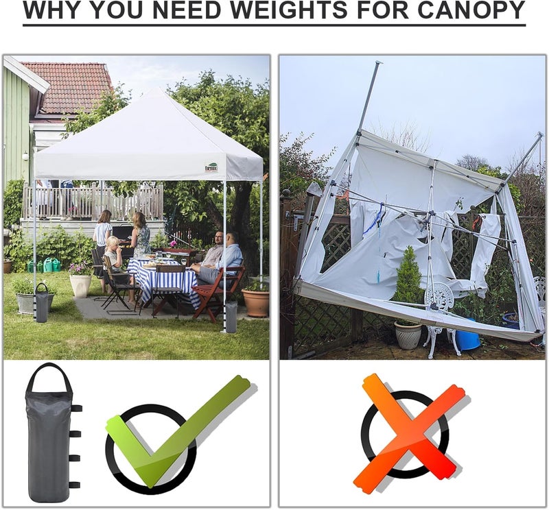 Eurmax USA Weight Capacity 112 LBS Extra Large Pop up Gazebo Weights Sand Bags for Pop up Canopy Tent Pergola Outdoor Instant Canopies,Sand Bags Without Sand, 4-Pack,(Gray) - Image 5