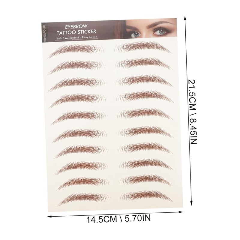 Healifty 8 Sheets Fake Eyebrow Stickers for Women Realistic Temporary Eyebrow Transfers Natural Look Tattoo Decals for Sparse Brows Easy Application - Image 5