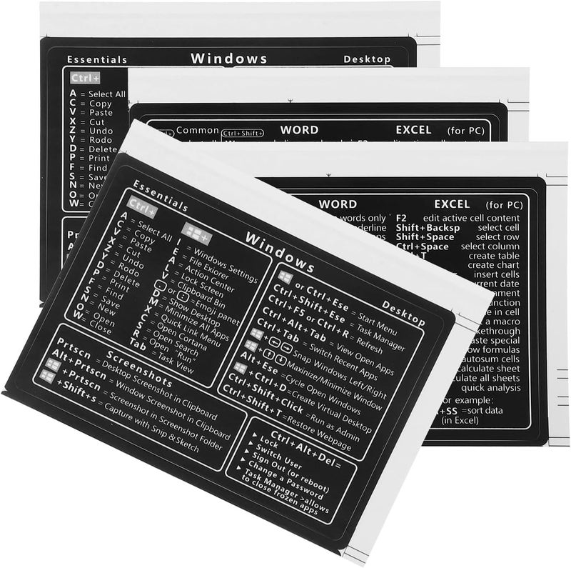 Balanced weight Mikikit Laptop Shortcut Sticker Sheets 4Pcs Keyboard Shortcut Tips for Laptop and Computer, Reference Guide for Office Professionals and Students, Vinyl Laminated Non-Residue Decals Fade proof All user group compatible Spec upgraded improved quality Dust tight seal Scheduled warehouse deliver Diverse operation compatible Gulf user preference oriented build Budget friendly trendy design Multi-style matching design Indoor outdoor use Global production standard crafted Processed natural substance Balanced structure Riyadh Jeddah Dammam ship Sand resistant Treated anti-rust metal Space saving design picks Non sticky surface Updated modern design Multi-price design picks Easy lifting build Pre-sale confirmed stock Classic modern blend design Consistent steady quality - Image 1