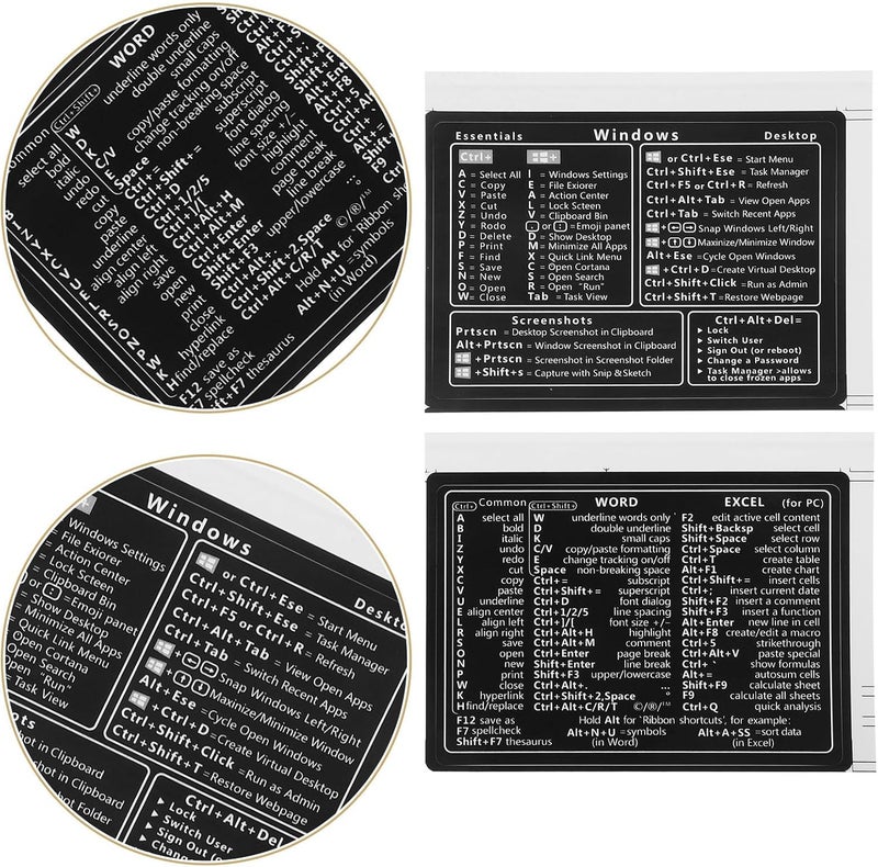 Balanced weight Mikikit Laptop Shortcut Sticker Sheets 4Pcs Keyboard Shortcut Tips for Laptop and Computer, Reference Guide for Office Professionals and Students, Vinyl Laminated Non-Residue Decals Fade proof All user group compatible Spec upgraded improved quality Dust tight seal Scheduled warehouse deliver Diverse operation compatible Gulf user preference oriented build Budget friendly trendy design Multi-style matching design Indoor outdoor use Global production standard crafted Processed natural substance Balanced structure Riyadh Jeddah Dammam ship Sand resistant Treated anti-rust metal Space saving design picks Non sticky surface Updated modern design Multi-price design picks Easy lifting build Pre-sale confirmed stock Classic modern blend design Consistent steady quality - Image 5