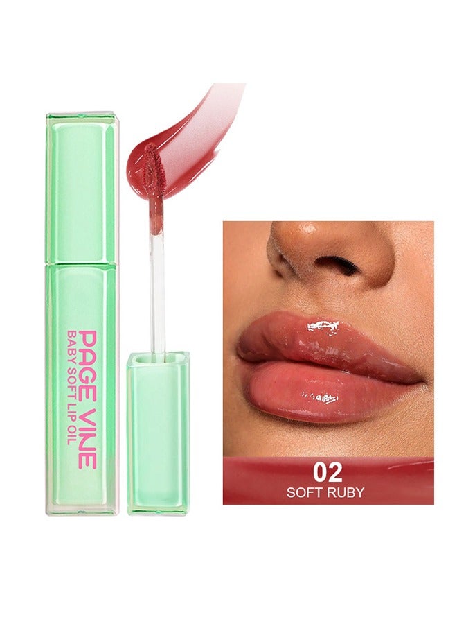 PAGE VINE النعناع الأخضر أنبوب مربع لمعان الشفاه مرآة أحمر الشفاه لمعان الشفاه 02# - Image 1