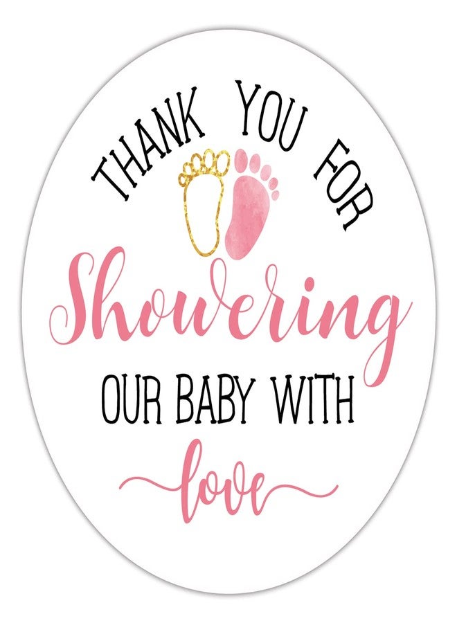 EKSPLODI Pink Baby Shower Stickers - Thank You Favors for Girls, 2 Inch, Pack of 50 - Image 1