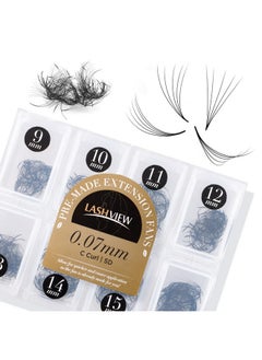 1000 Premade Volume Fans Mixed Lengths 9 16Mm Loose Fans C D Curl. Handmade Eyelash Extensions Supplies Russian Volume Lash Promade Fan 5D10D(0.07 5D C 9 16Mm）