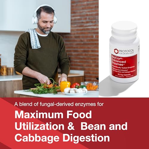 Protocol For Life Balance Protocol BioCore Enhanced Enzymes - Helps Digest Beans & Cruciferous Vegetables* - Digestion Supplement* - Amylase & Lipase - Kosher & Vegan - 90 Veg Capsules - Image 3