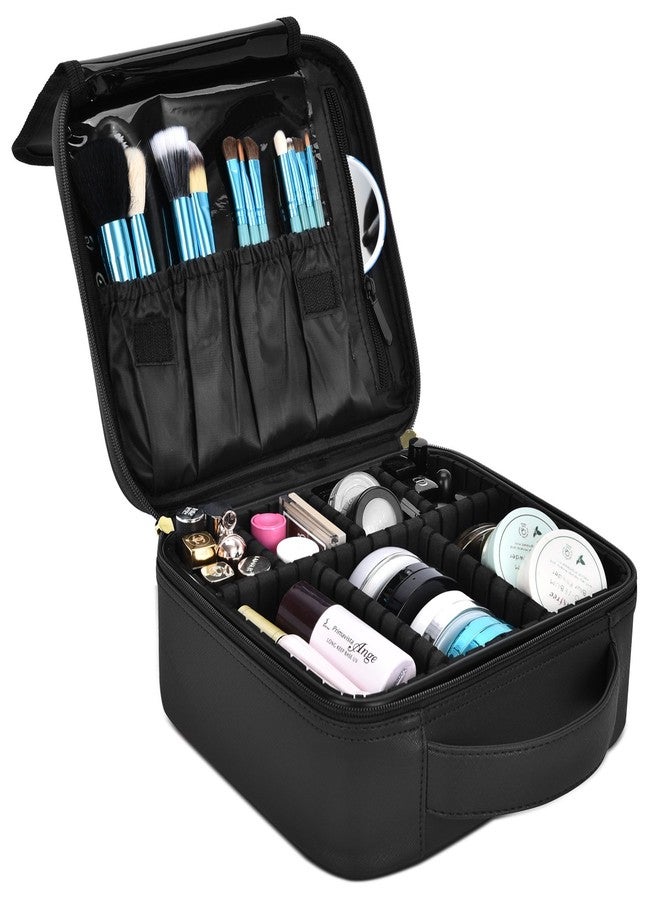 Trendegic Multipurpose Cosmetic Makeup Kit Storage Organizer Travel Toiletry Handbag with Adjustable Compartment for Women Girls (Black) - Image 2