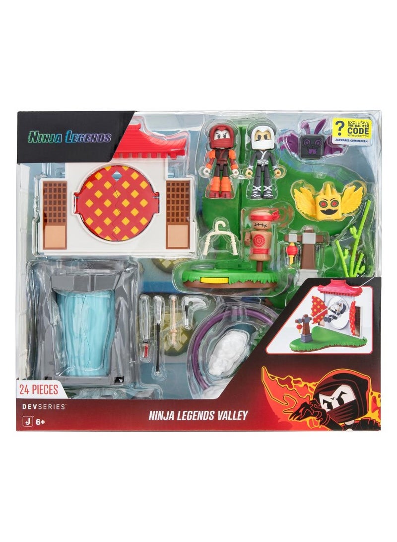 Jazwares Dev Series Ninja Legends Valley | Interactive Playset | Collectible Figures | Exclusive Virtual Item Code Included | Perfect Gift for Gamers, Collectors and Kids  - Image 1