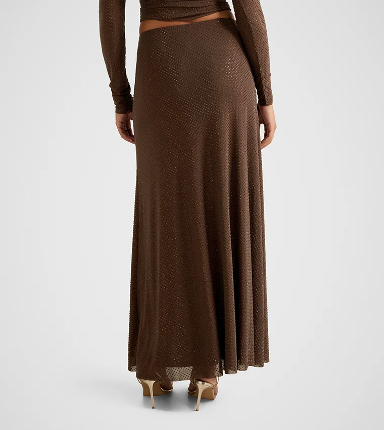Forever New  Sidney Heatseal Mesh Maxi Skirt for Women | Best Price UAE