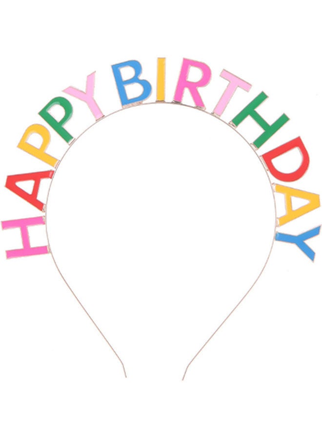 NIBEMINENT Rainbow Happy Birthday Headband - Image 1