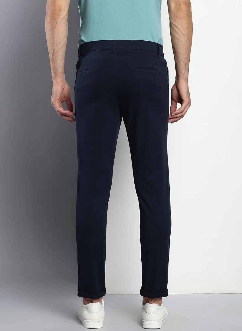 Dennis Lingo navy Men's Navy Tapered Fit Cotton Chino for Men | Best Price UAE