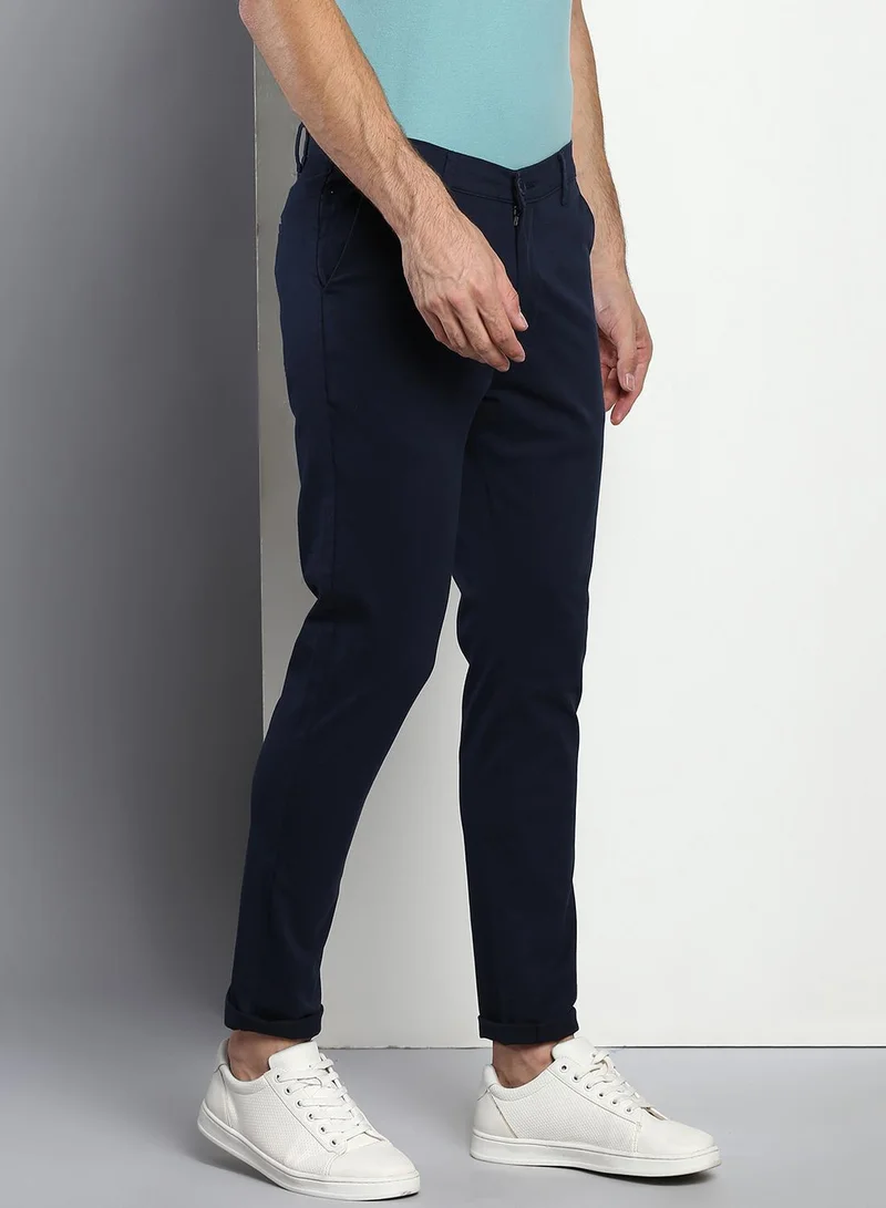 Dennis Lingo navy Men's Navy Tapered Fit Cotton Chino for Men | Best Price UAE