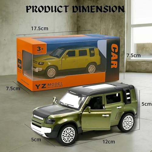 GRAPHENE 1:36 Scale Die Cast Metal Pull-Back Action Openable Doors Defender Toy Car Alloy Body Realistic Vehicle Toy for Kids Off Road for Boys Girls 2+yrs (Pack of 1) - Image 2