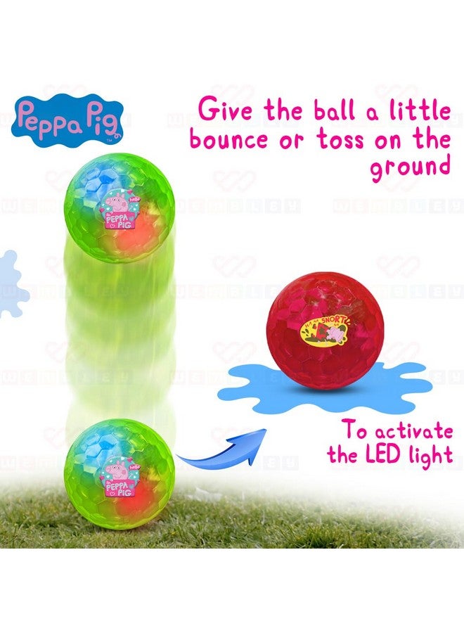Wembley Peppa Pig Plastic Light Led Ball For Kids Play Soft Bouncing Flashing Lightning Baby Ball Glow In The Dark Toys For Kids - 6" Pack Of 1, Random Colors - Image 5