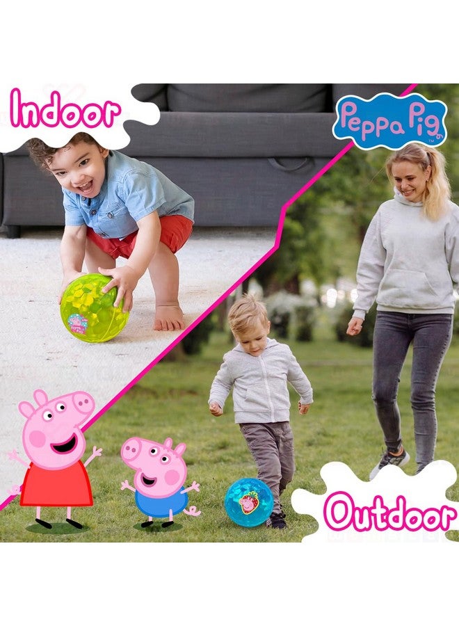 Wembley Peppa Pig Plastic Light Led Ball For Kids Play Soft Bouncing Flashing Lightning Baby Ball Glow In The Dark Toys For Kids - 6" Pack Of 1, Random Colors - Image 3