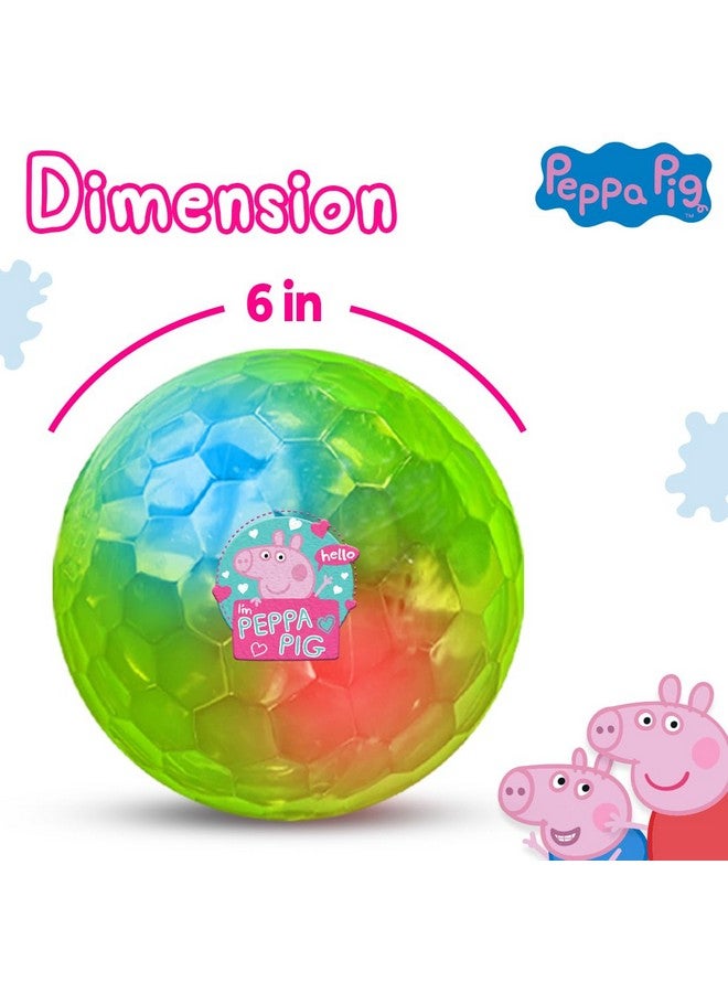 Wembley Peppa Pig Plastic Light Led Ball For Kids Play Soft Bouncing Flashing Lightning Baby Ball Glow In The Dark Toys For Kids - 6" Pack Of 1, Random Colors - Image 2