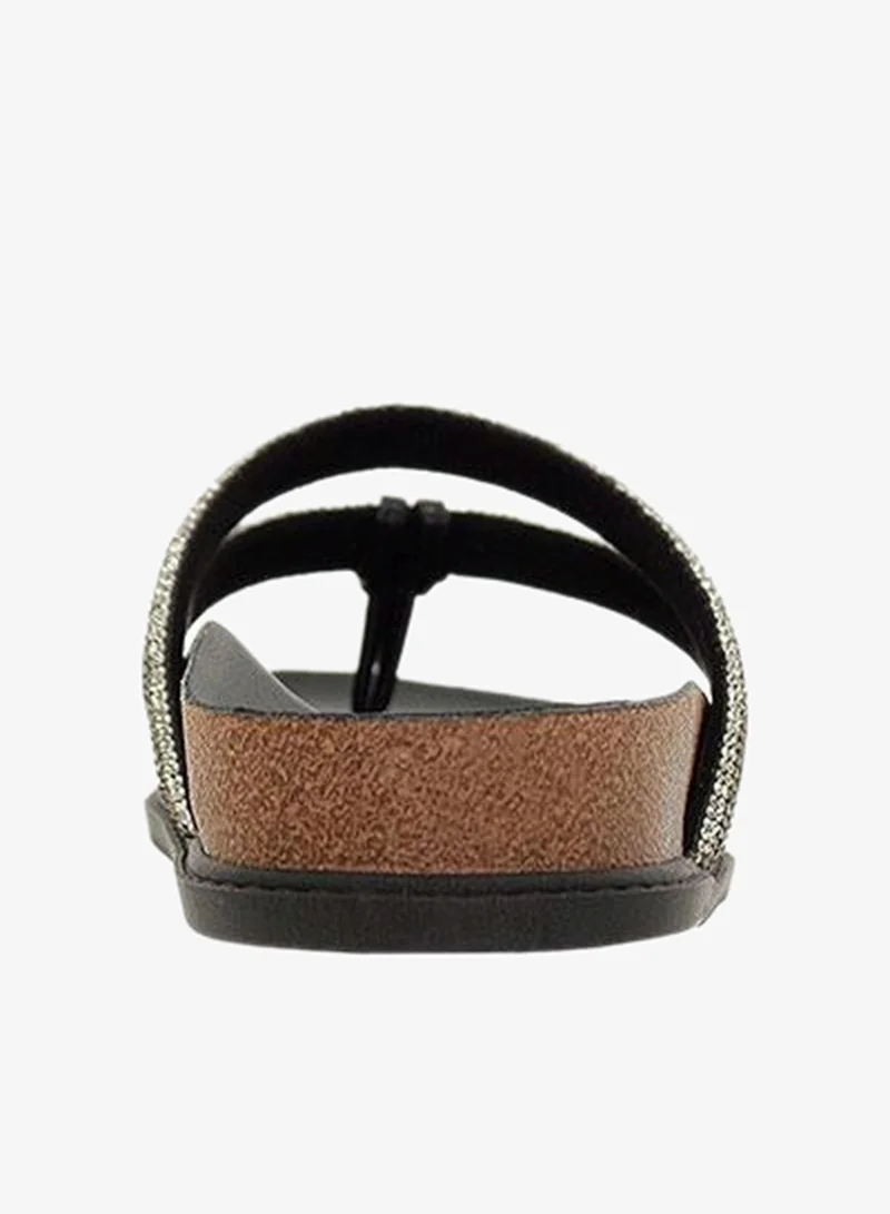 Beira Rio Black Flat Sandals for Women – Stylish Ladies Flat Sandals & Comfortable Flat Slippers for Women | Best Price UAE