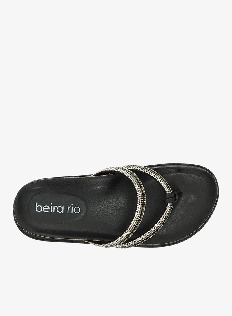 Beira Rio Black Flat Sandals for Women – Stylish Ladies Flat Sandals & Comfortable Flat Slippers for Women | Best Price UAE
