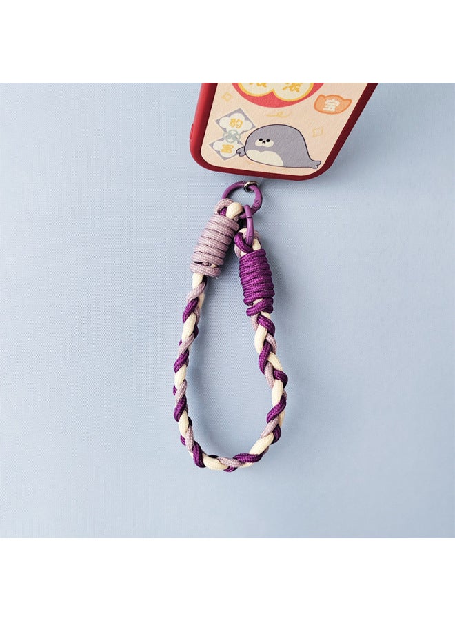 Dopamine Color Woven Three Strands Of Twist Short Rope Mobile Phone Lanyard Cup Keychain Universal Portable Wholesale-Specifications Support Image Upload:Gld-sl330-05-braided Twist Short Lanyard-red, Brown And White  - Image 5