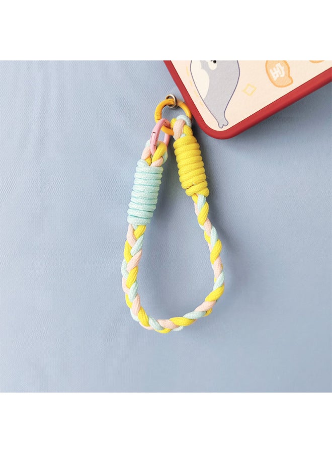 Dopamine Color Woven Three Strands Of Twist Short Rope Mobile Phone Lanyard Cup Keychain Universal Portable Wholesale-Specifications Support Image Upload:Gld-sl330-05-braided Twist Short Lanyard-red, Brown And White  - Image 4